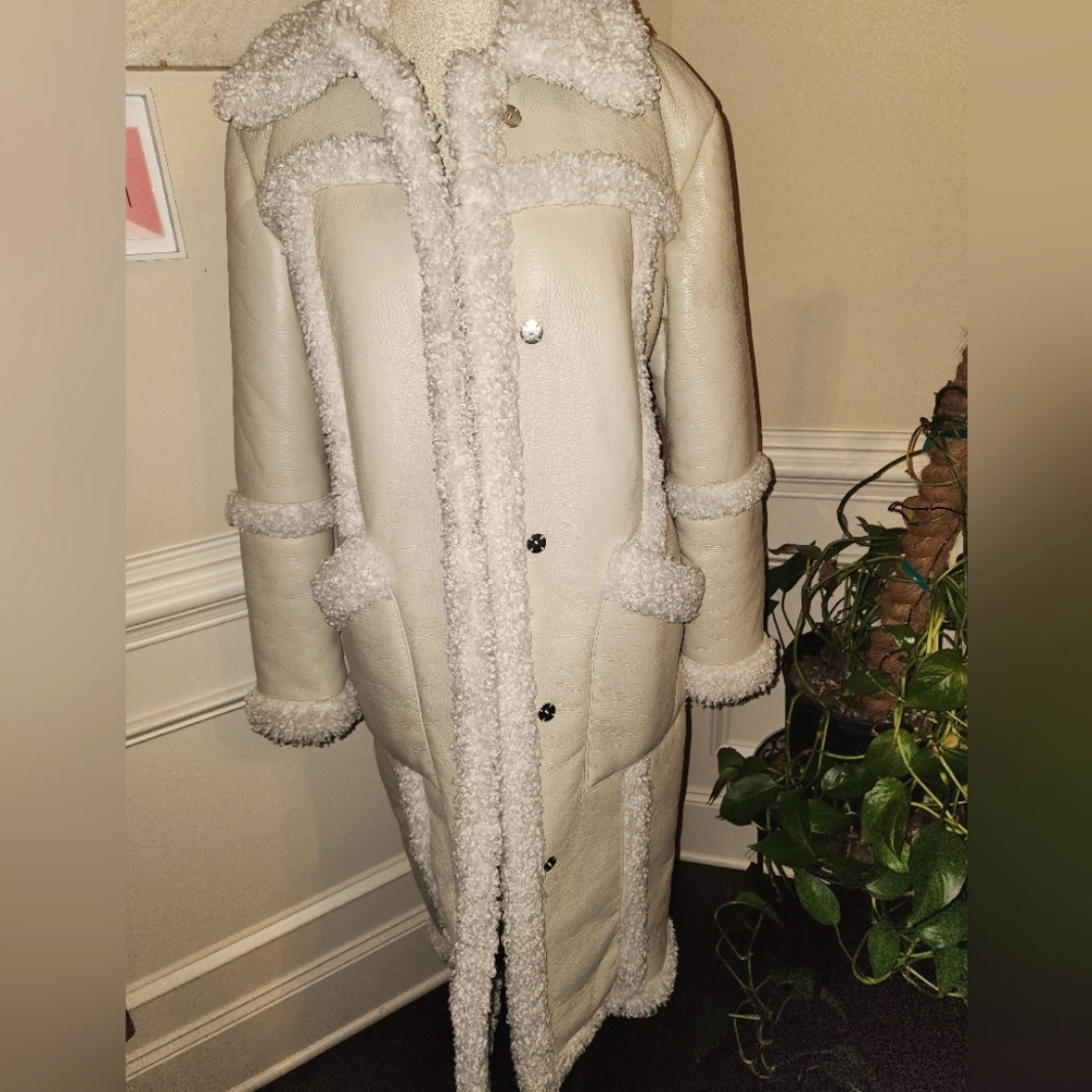 Long Faux Leather Urban Outfitters Coat